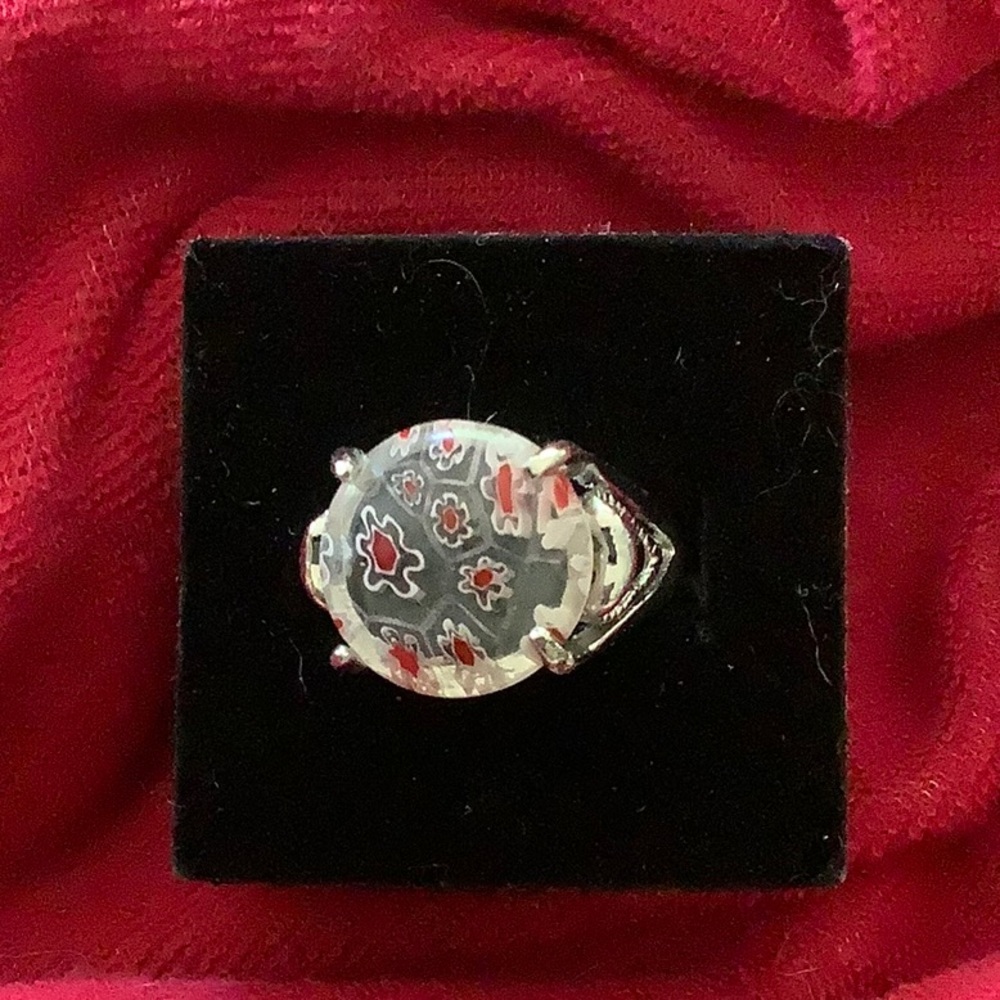 Heavy art, glass fashion ring vintage large size